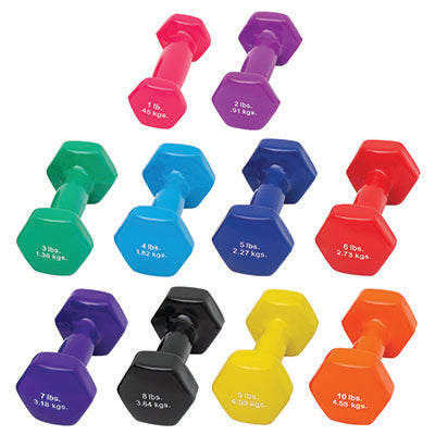 CanDo Vinyl Coated Dumbbells 10 Pieces Set