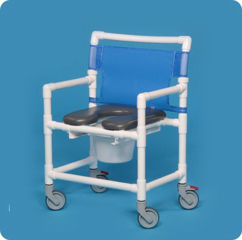 IPU Oversize Open Front Soft Seat Shower Chair Commode