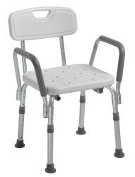 Shower Chair with Back and Removable Padded Arm