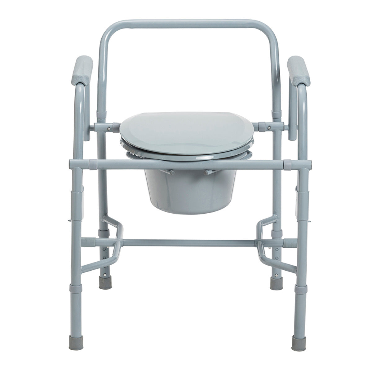 Deluxe Steel Drop Arm Commode