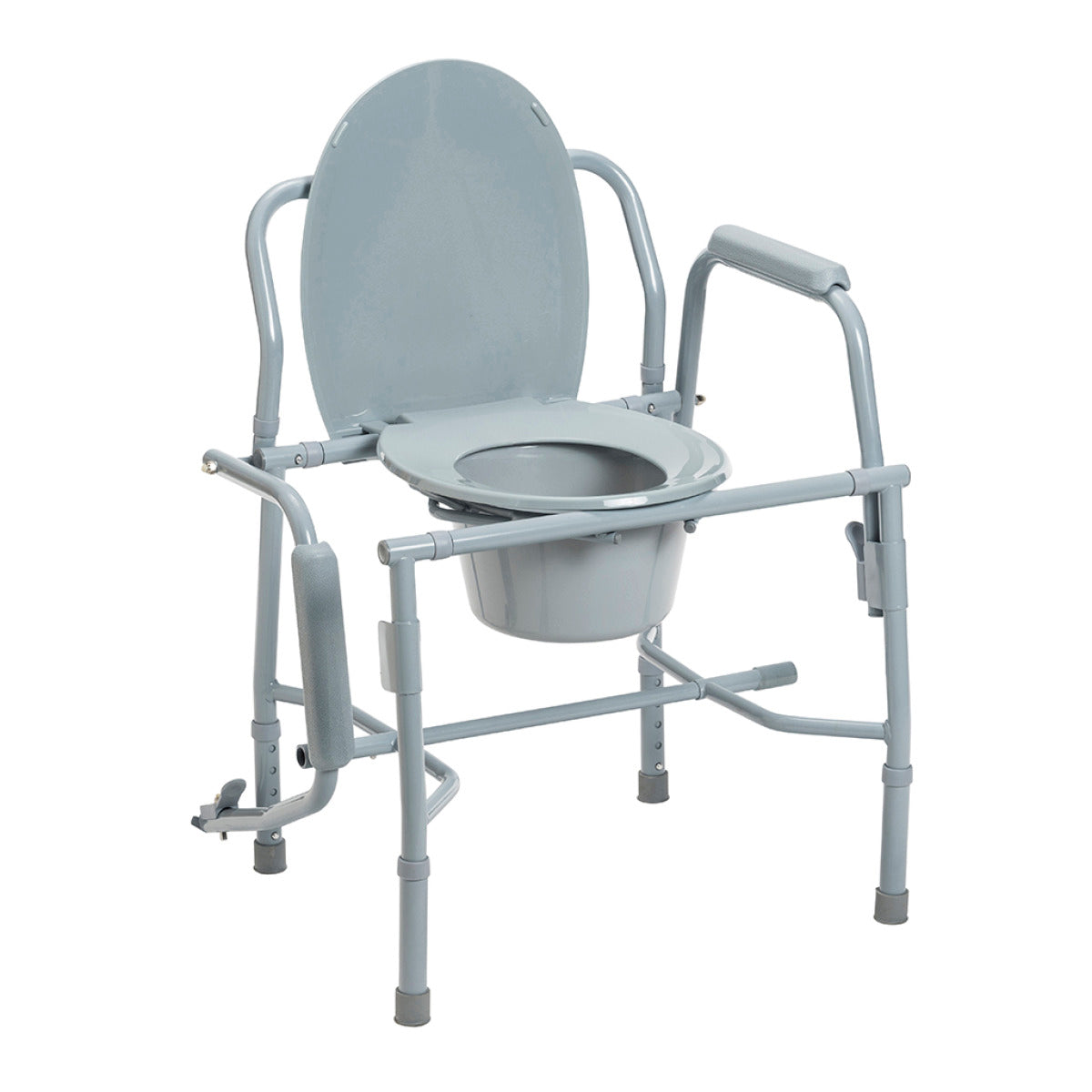 Deluxe Steel Drop Arm Commode