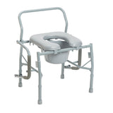 Drop Arm Steel Commode with padded seat