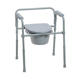 Folding Steel Bedside Commode Chair