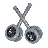 5" Bariatric Walker Gray Wheels with Two Sets of Rear Glides Silver Vein