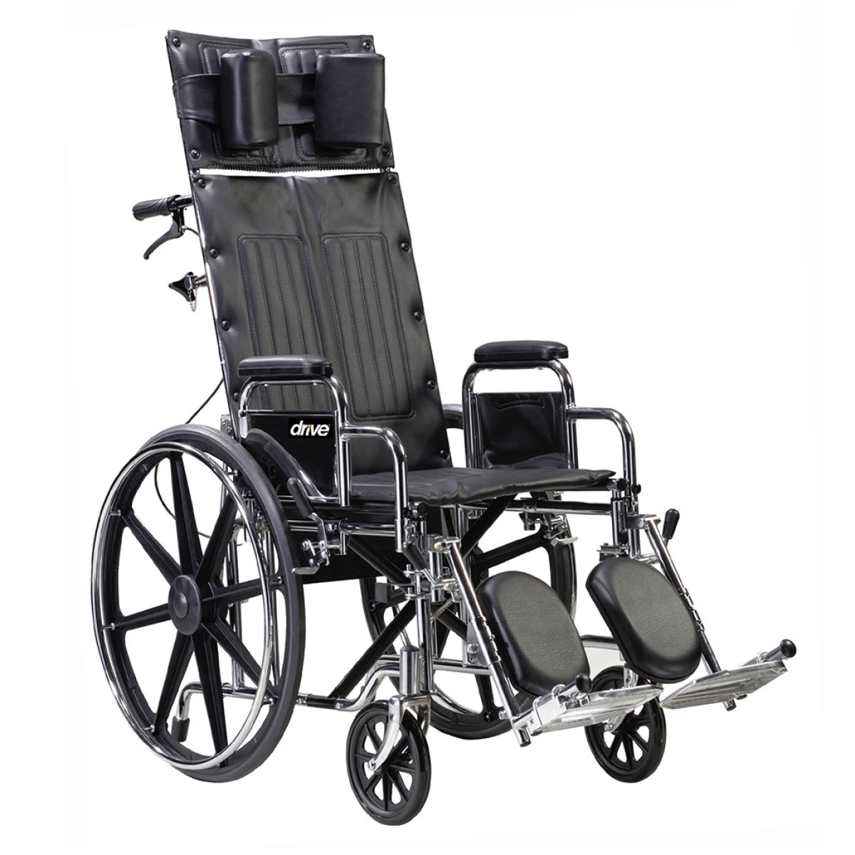 Deluxe Sentra Full Reclining Bariatric Wheelchair, 22" Desk Arms with Elevating Leg Rests