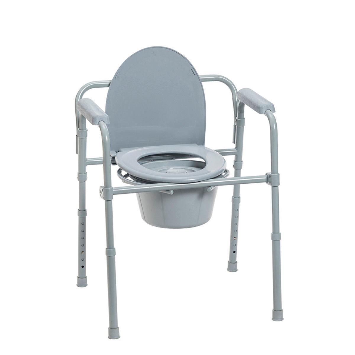 Folding Steel Bedside Commode Chair