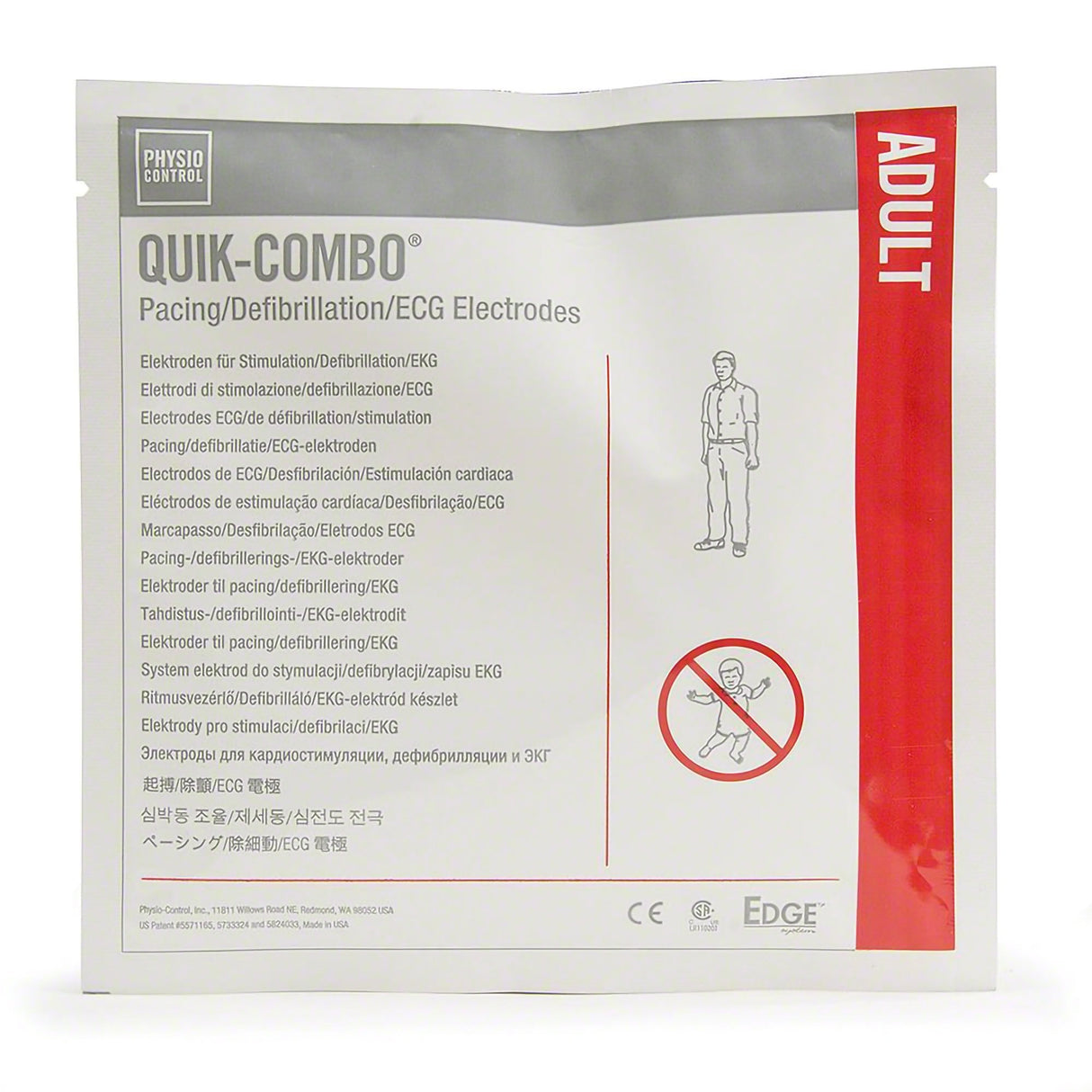 Physio Control Adult Electrode Pads with Quik Combo