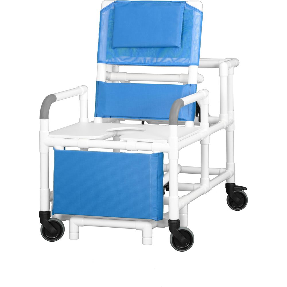 Direct Supply Bariatric Reclining Shower Chair Sliding Footrest