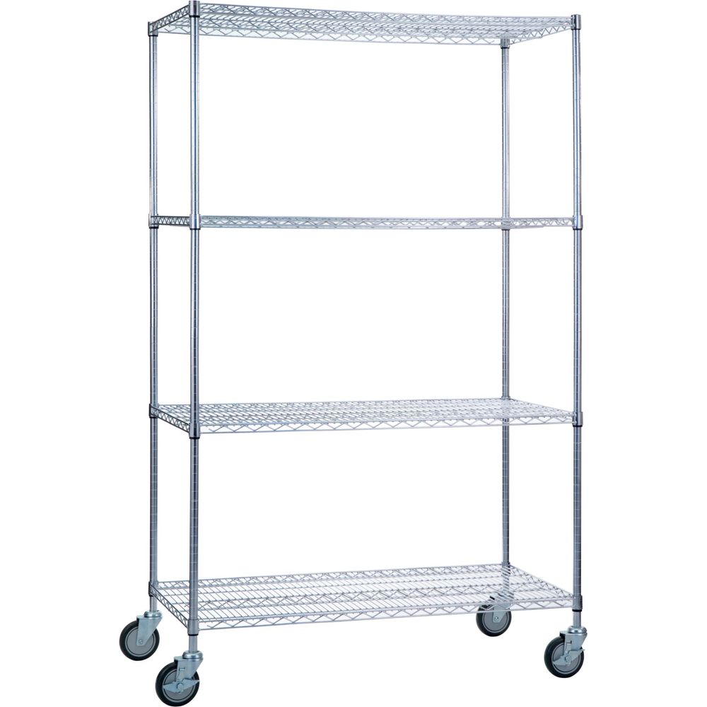 Rolling Wire Shelving Cart with Wire Shelves