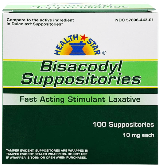 GeriCare Bisacodyl Suppositories 10 mg, 100 count