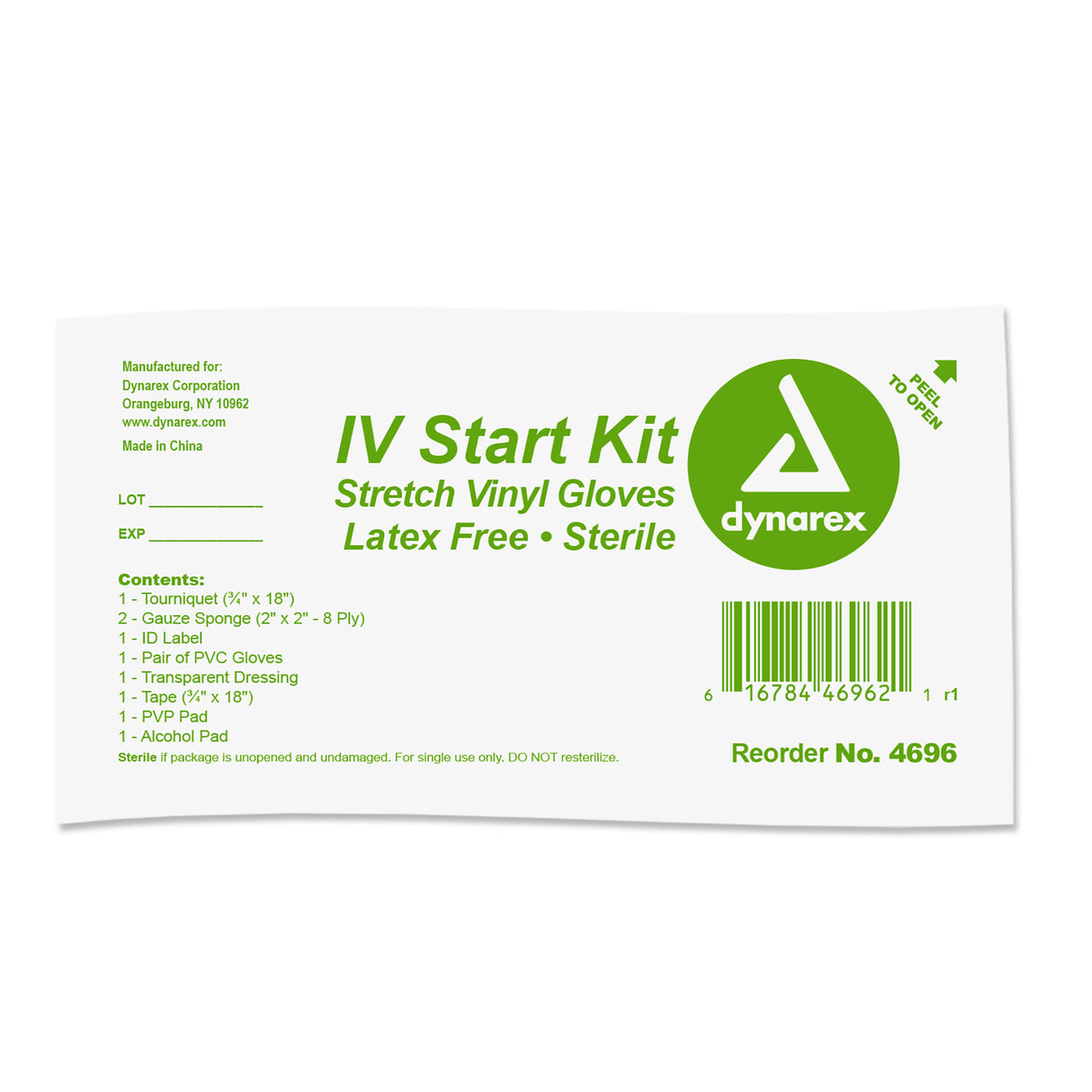 IV Start Kit with PVC Gloves