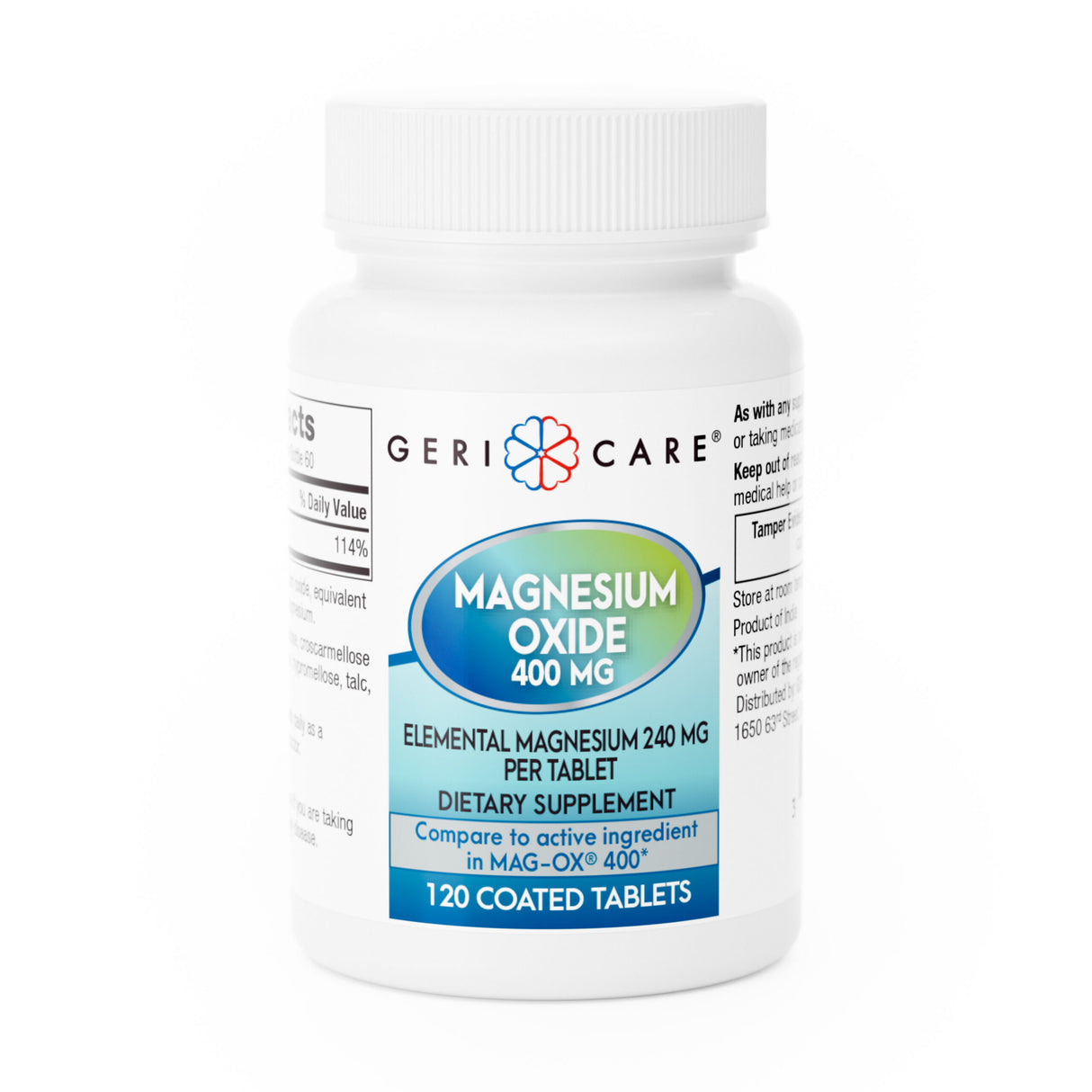 GeriCare Magnesium Oxide Tablets 400 mg, 120 count