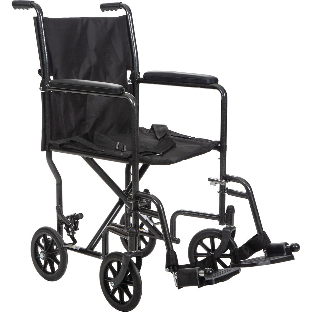 Panacea Transport Wheelchair Fixed Full Armrest Swing-away Footrest