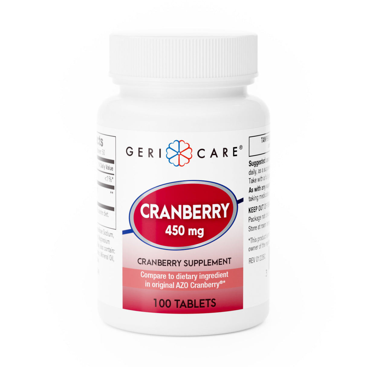 GeriCare Cranberry Supplement Extract Tablet 450 mg, 100 count