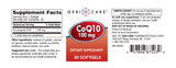 Gericare Co Enzyme Q10 Soft Gel form, 30 count