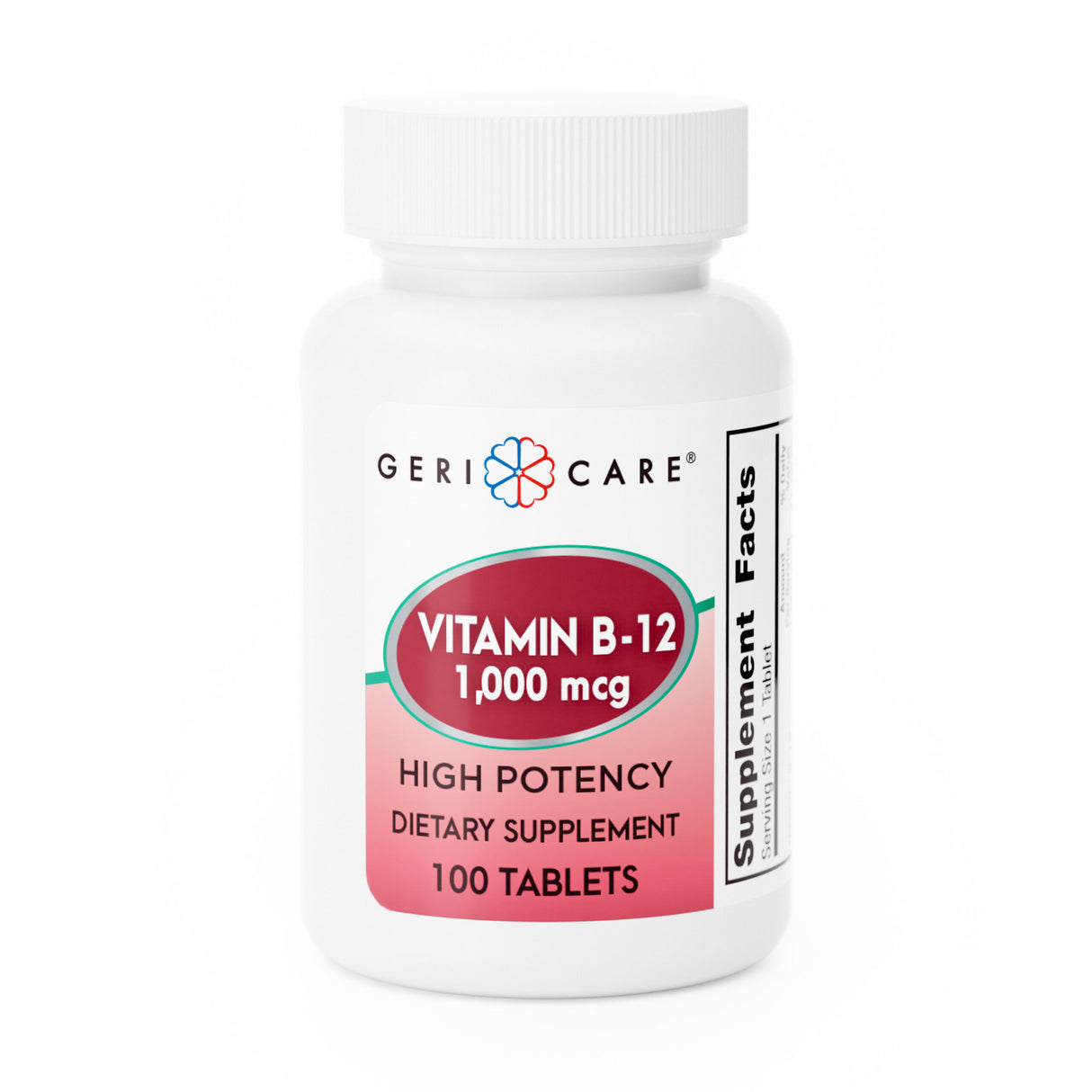 GeriCare Vitamin B12 Tablet 1000 mcg, 100 count