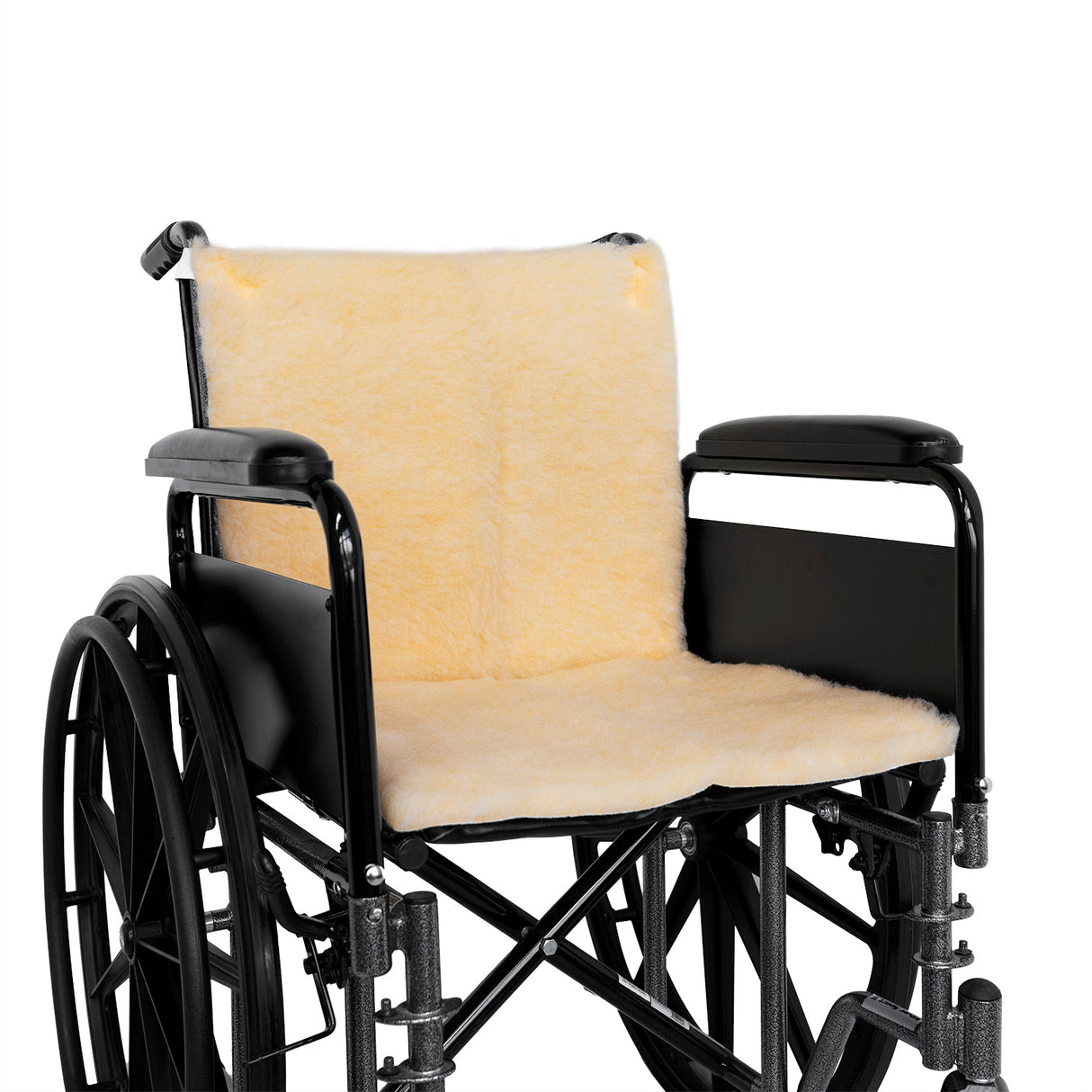 NYOrtho Sheepskin Wheelchair Seat and Backrest Pads Ties 18" X 16"