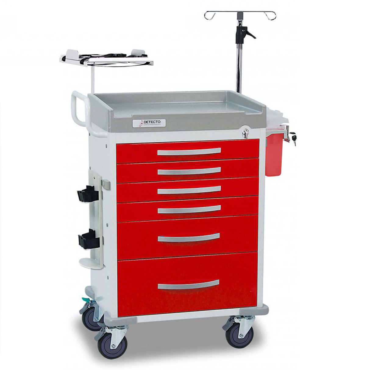 Loaded Detecto Rescue Series ER Medical Carts 6 Red Drawers with Accessories