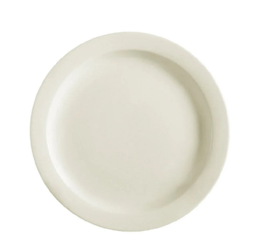 CAC China 9" American White Ceramic Round NRC Plate