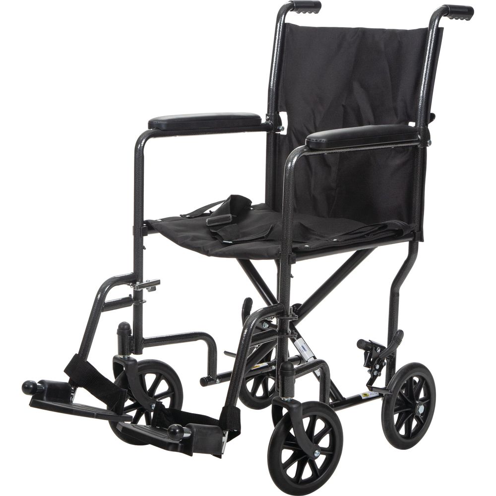 Panacea Transport Wheelchair Fixed Full Armrest Swing-away Footrest