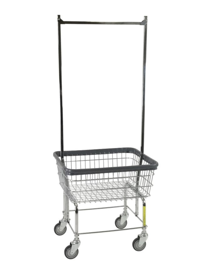 Economy Laundry Cart with Double Pole Rack