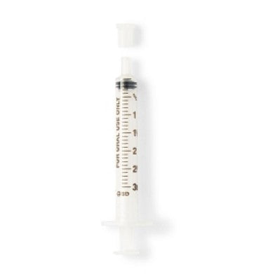 Medline Oral Syringe with Tip Cap Clear
