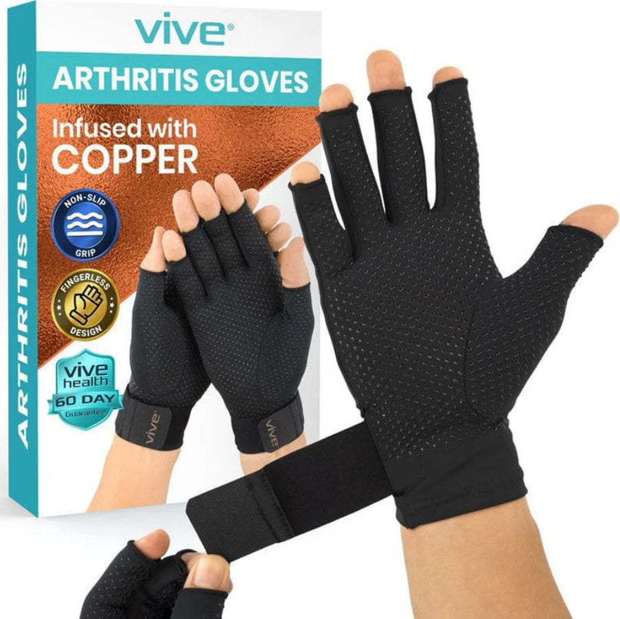 Vive Copper Arthritis Gloves with Strap