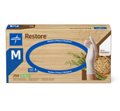 Restore Powder-Free Nitrile Exam Gloves with Oatmeal