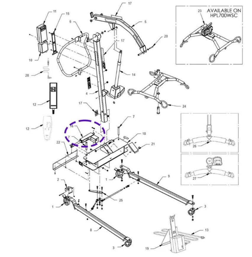 Leg Spreader Actuator for Joerns Lift
