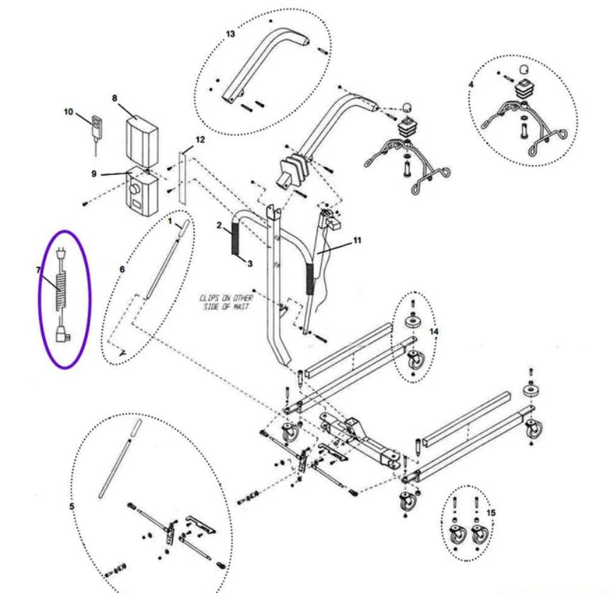 Charging Cable For Joerns HPL402 Lift
