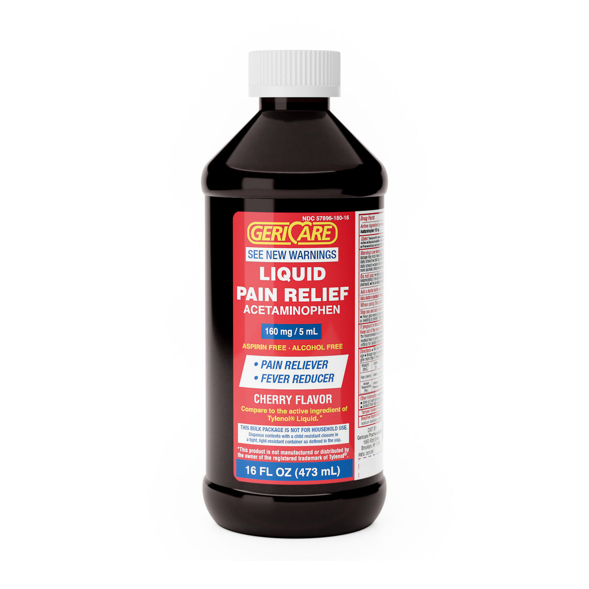 GeriCare Liquid Pain Relief Acetaminophen Cherry Flavor 160 mg