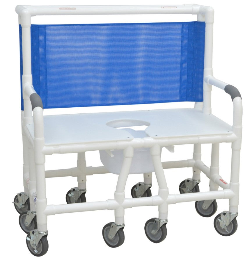 PVC Oversized Bariatric Commode Shower Chair 900 lb High Density Polyethylene