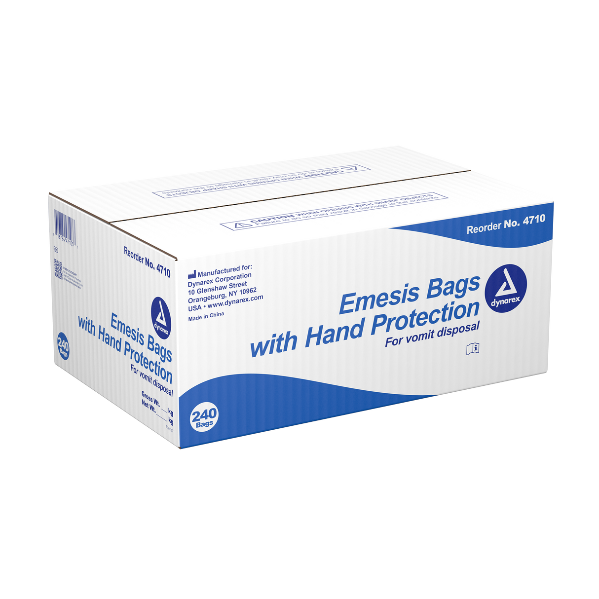 Emesis Bag with Hand Protection White