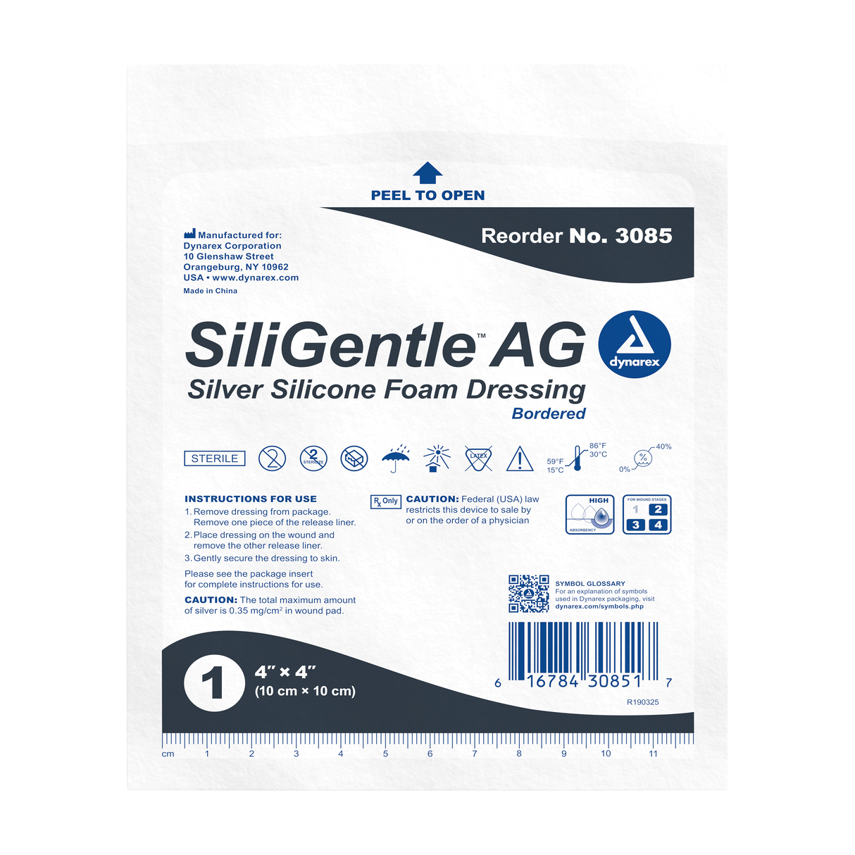 SiliGentle AG Silver Silicone Foam Dressing