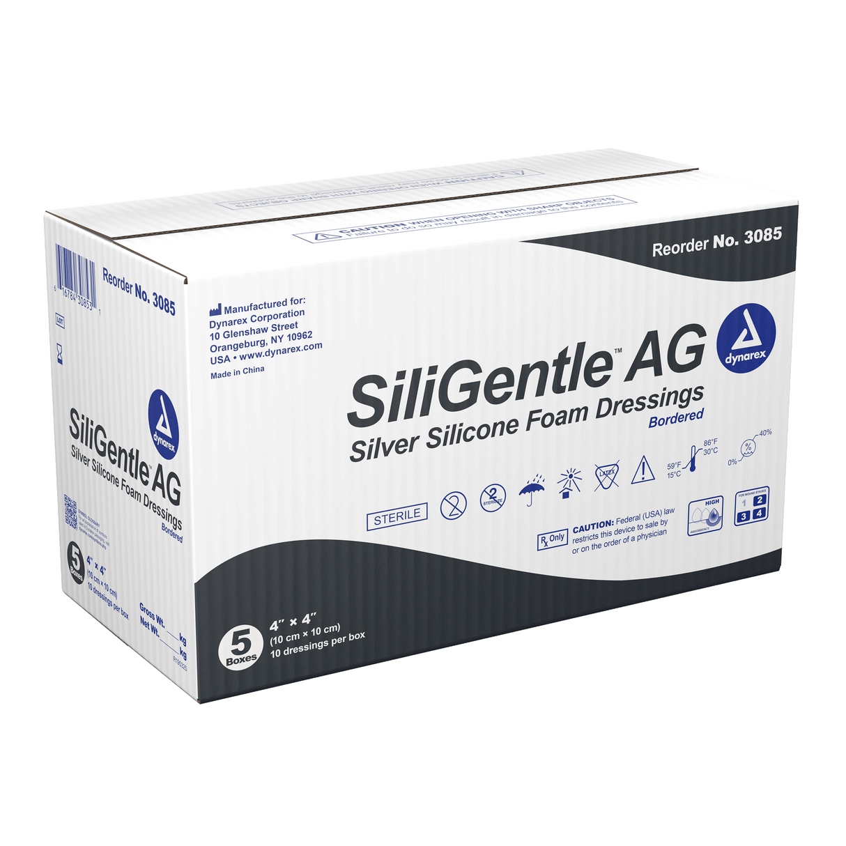 SiliGentle AG Silver Silicone Foam Dressing