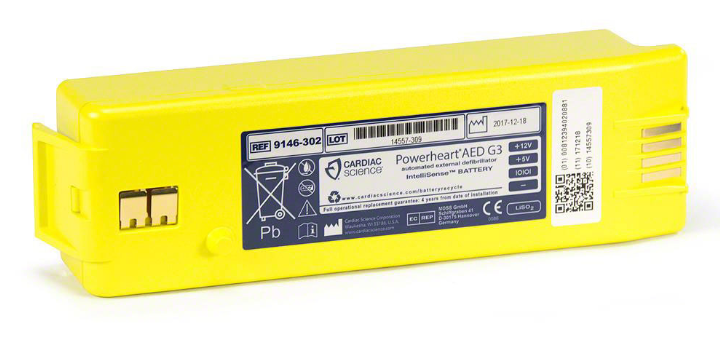 Powerheart G5 Intellisense® Battery. Lithium non-rechargeable  battery with a 4 year operational guarantee