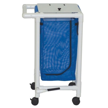 MJM Single Hampers with Foot Pedal 14 Gallon Capacity Zipper Opening Push and Pull Handle
