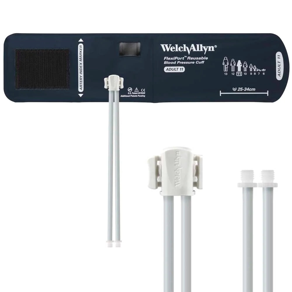 Welch Allyn FlexiPort Reusable Blood Pressure Cuff with Two-Tube  Screw Connector