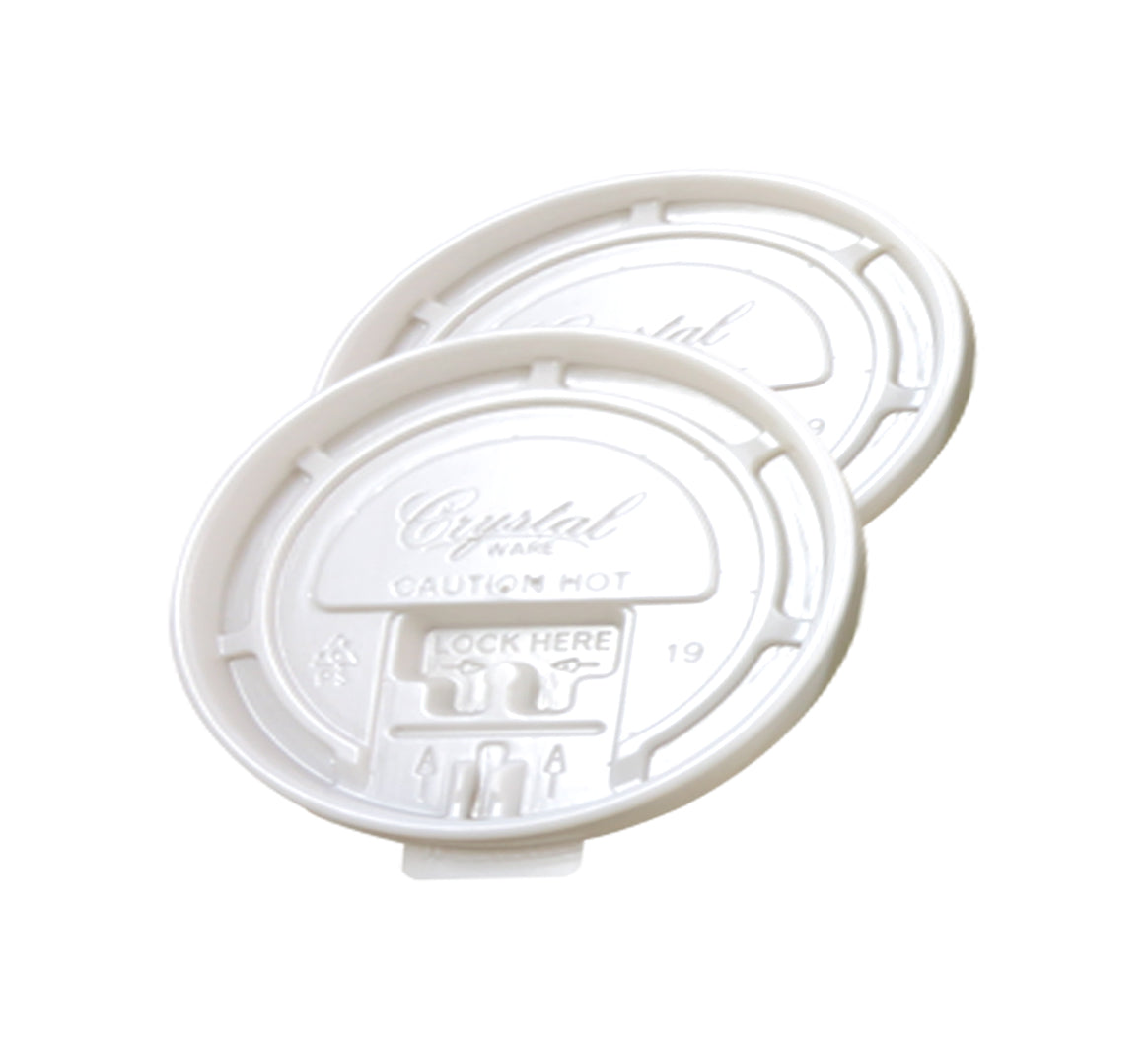 Flat Coffee Cup Lid White Tear Back for 8 oz