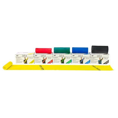 CanDo Low Powder Exercise Band Rolls 5 Pieces Set