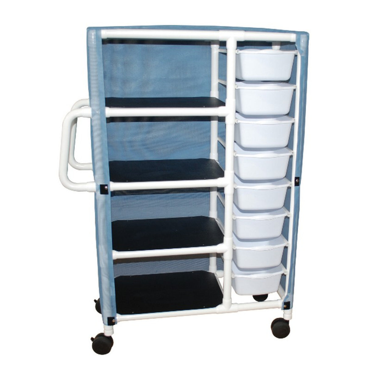 MJM Combo Cart with 4 Shelves and 8 Pull Out Tubs 370-8 20" X 25"