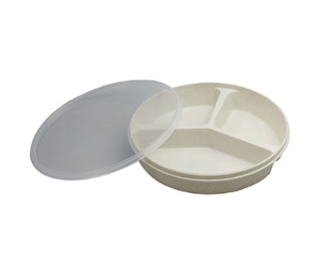 Partitioned Scoop Dishes with Cover 8"