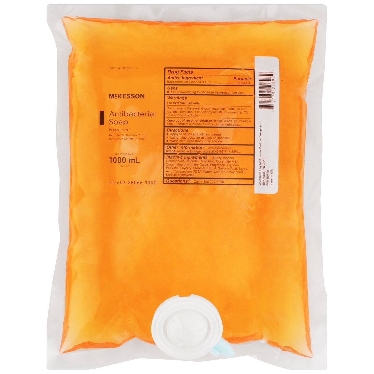 McKesson Antibacterial Liquid Hand Soap Refill Bag 1,000 ml