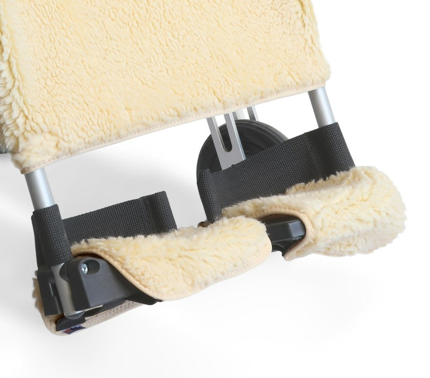 NYOrtho Sheepskin Wheelchair Footrest Pads Elastic 7" X 7"