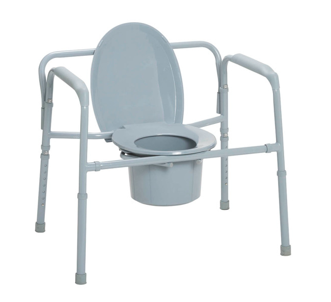 Bariatric Commode with Extra Wide Seat 24" 650 lbs Capacity