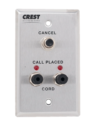 Crest Bed Side Station Dual Receptacle Faceplate for Cornell 4000 Series Visual