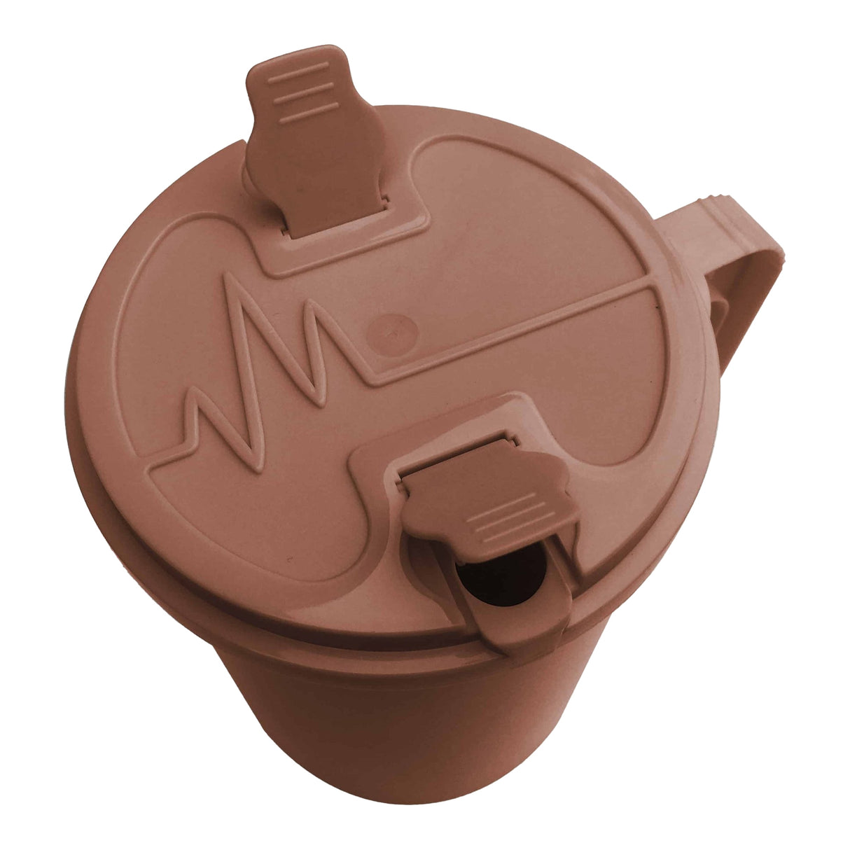 Insulated Drinking Mug One Handle with Snap On Lid and Straw