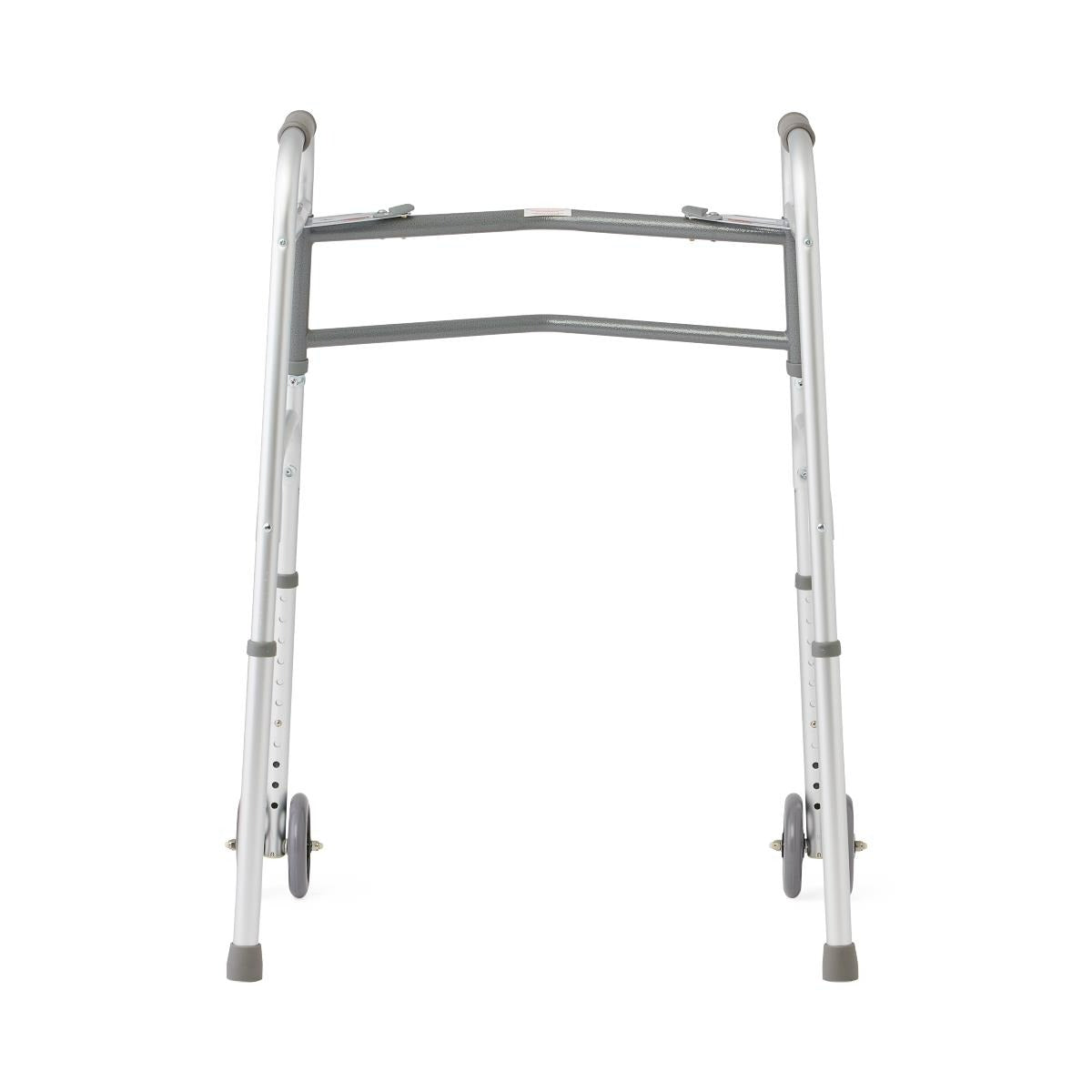 Bariatric Two Button Folding Walker Extra Wide with 5" Wheels