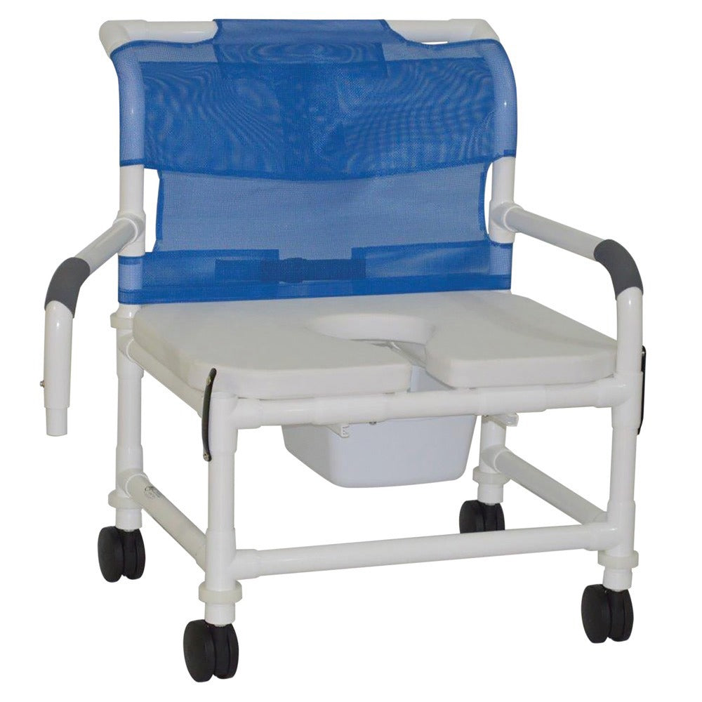 MJM Extra-Wide Shower Chair with Full Support Soft Seat with Commode Opening 425 lbs. 26"