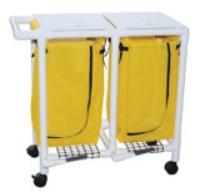 MJM Double Hamper with Mesh Zipper Bag Opening  and Foot Pedal